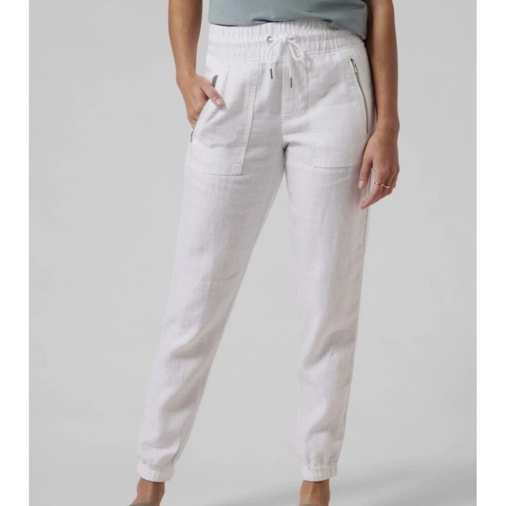 Athleta Cabo Linen Jogger Pant 10 Tall